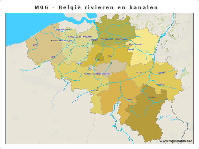 Topografie M06 - België rivieren en kanalen | www.topomania.net