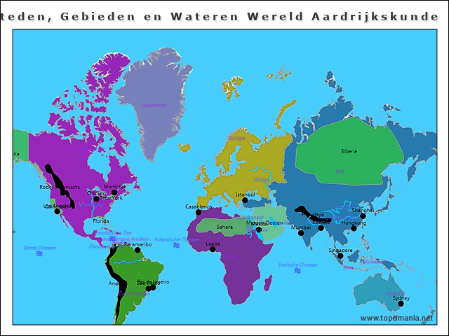 steden-gebieden-en-wateren-wereld-aardrijkskunde