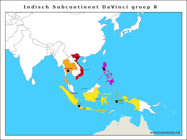 Topografie Indisch Subcontinent DaVinci groep 8 | www.topomania.net