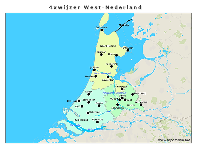 Topografie 4xwijzer West-Nederland | www.topomania.net