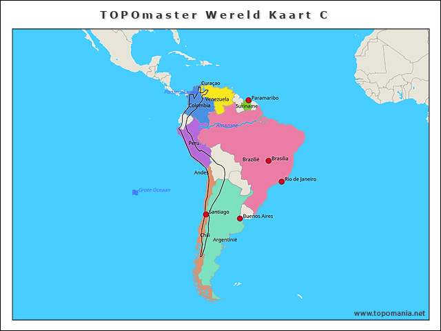 Topografie TOPOmaster Wereld Kaart C | www.topomania.net