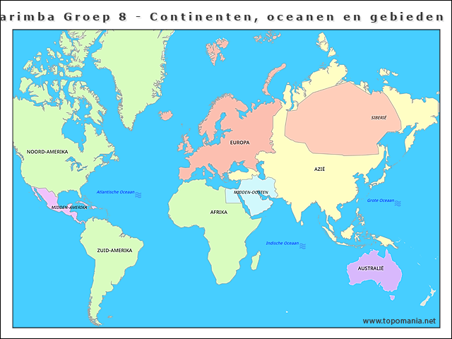 Geography Marimba Groep 8 - Continenten, oceanen en gebieden | www ...