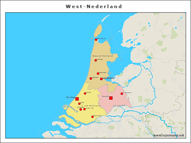 Topografie West-Nederland | www.topomania.net