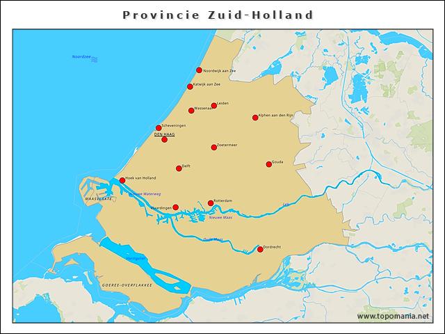 Topografie Provincie Zuid-Holland | www.topomania.net