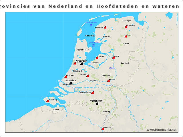 provincies-van-nederland-en-hoofdsteden-en-wateren