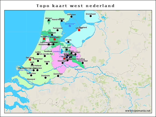 topo-kaart-west-nederland