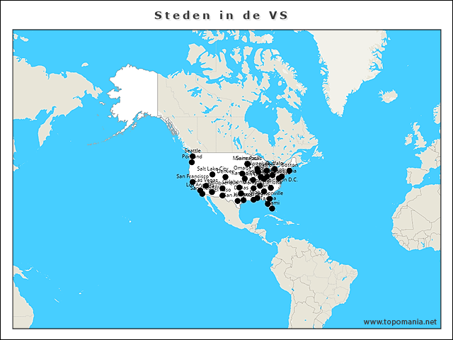 Topografie Steden in de VS | www.topomania.net