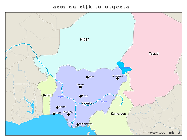 Topografie arm en rijk in nigeria | www.topomania.net