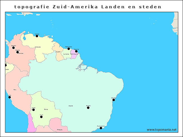 topografie-zuid-amerika-landen-en-steden