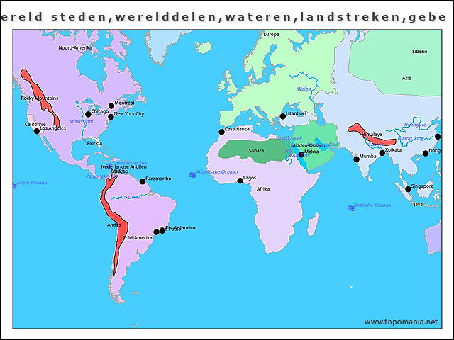 Kaart Van De Wereldcontinenten Wereld Kaart Met Continenten Voor