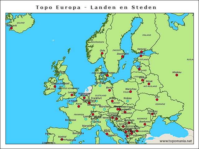 topo-europa-landen-en-steden