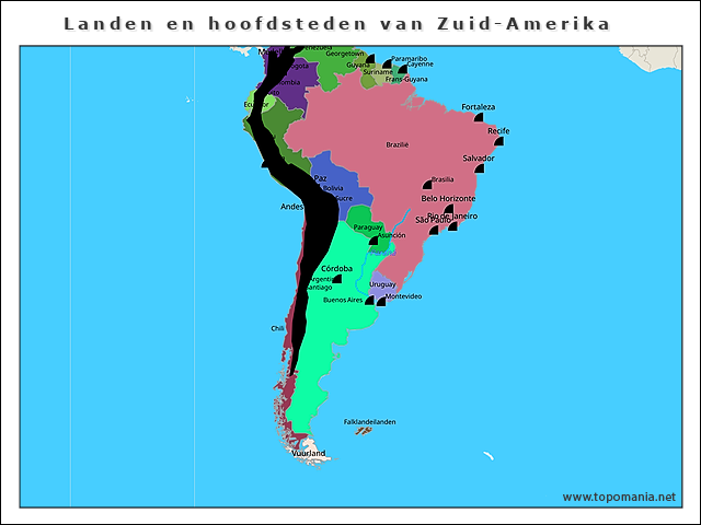landen-en-hoofdsteden-van-zuid-amerika