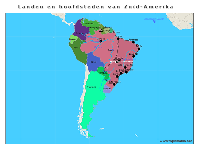 landen-en-hoofdsteden-van-zuid-amerika