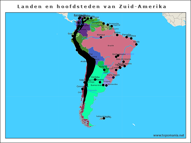 landen-en-hoofdsteden-van-zuid-amerika