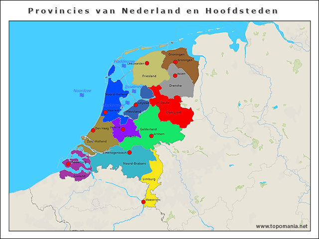 provincies-van-nederland-en-hoofdsteden-en-wateren