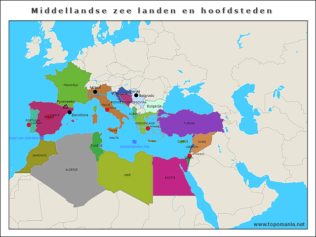 middellandse-zee-landen-en-hoofdsteden