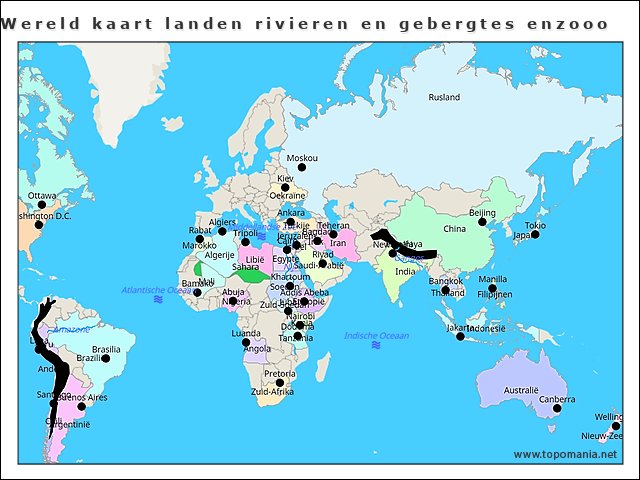 wereld-kaart-landen-rivieren-en-gebergtes-enzooo