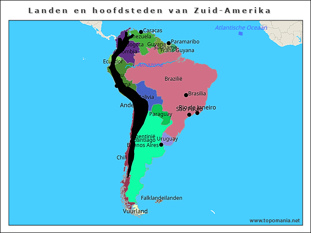 landen-en-hoofdsteden-van-zuid-amerika