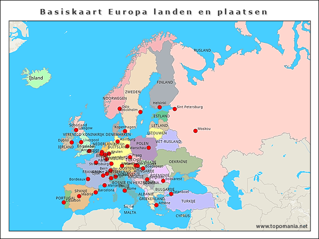 basiskaart-europa-landen-en-plaatsen