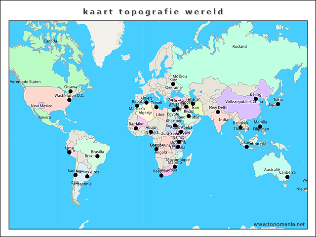 kaart-topografie-wereld