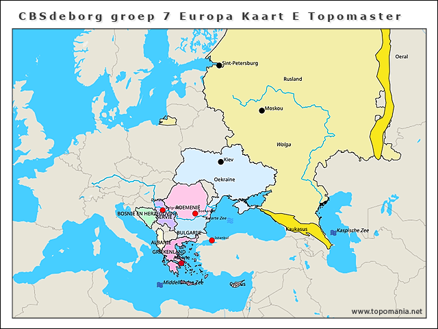 Topografie CBSdeborg groep 7 Europa Kaart E Topomaster | www.topomania.net