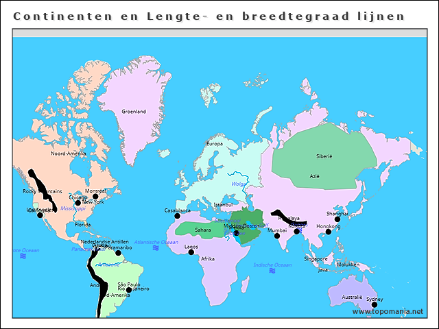 continenten-en-lengte-en-breedtegraad-lijnen
