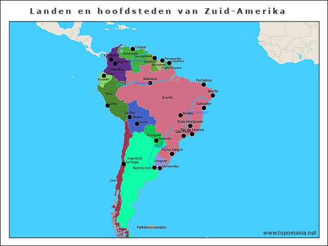 landen-en-hoofdsteden-van-zuid-amerika
