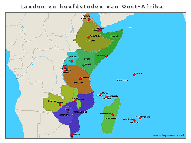 landen-en-hoofdsteden-van-oost-afrika