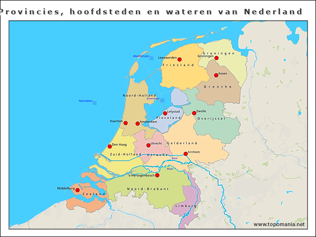 provincies-hoofdsteden-en-wateren-van-nederland