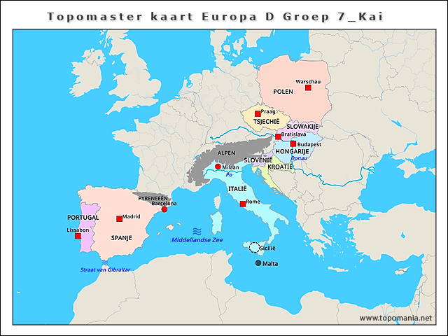 Topografie Topomaster kaart Europa D Groep 7_Kai | www.topomania.net