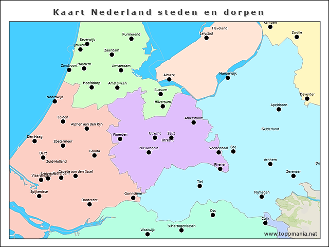 kaart-nederland-steden-en-dorpen