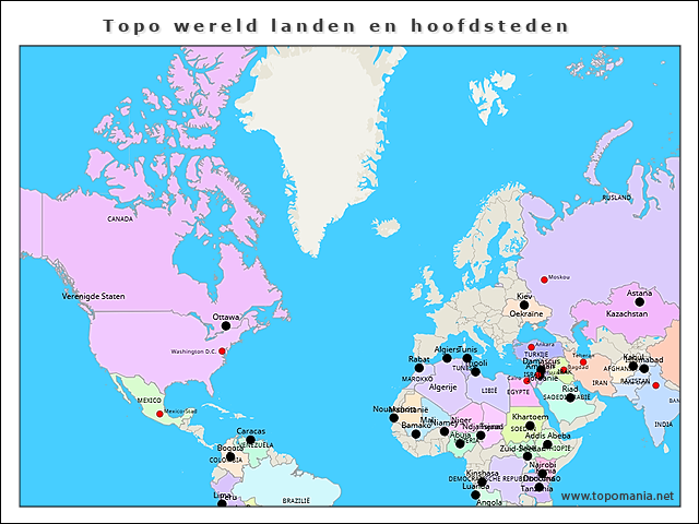 topo-wereld-landen-en-hoofdsteden
