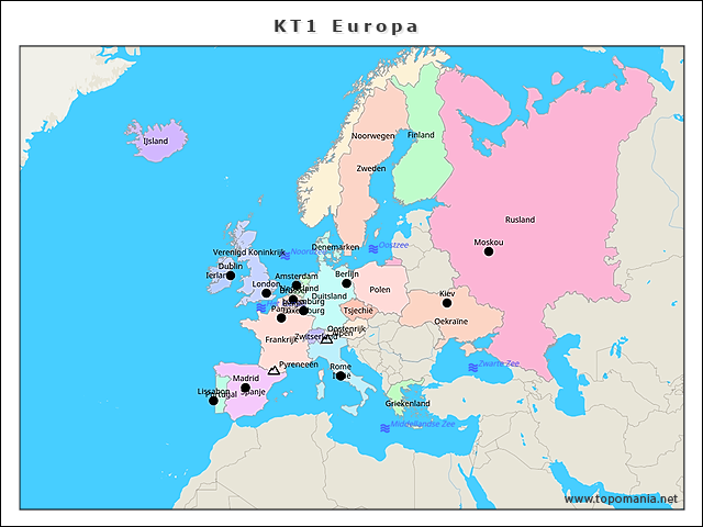 Topografie KT1 Europa | www.topomania.net