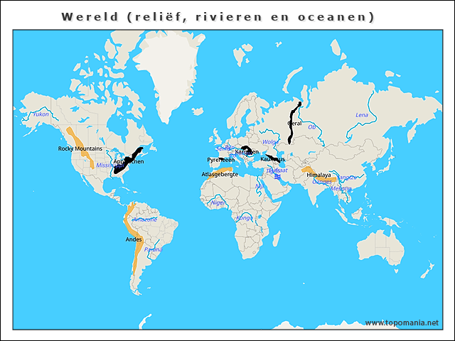 wereld-(relief-rivieren-en-oceanen)