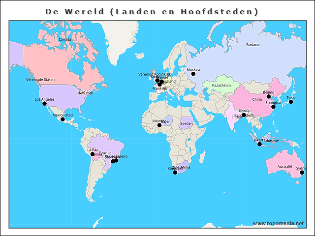 de-wereld-(landen-en-hoofdsteden)