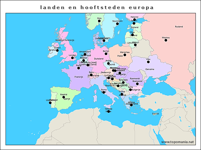 landen-en-hooftsteden-europa