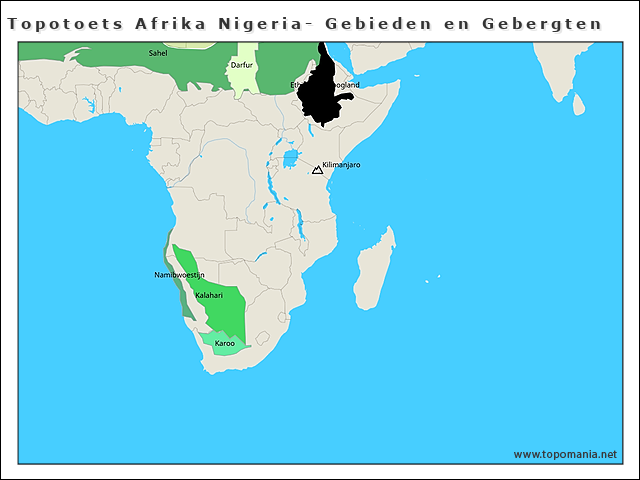 topotoets-afrika-nigeria-gebieden-en-gebergten