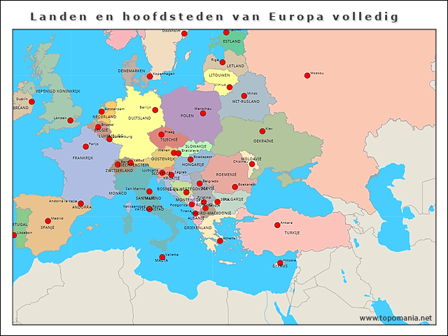 landen-en-hoofdsteden-van-europa-volledig