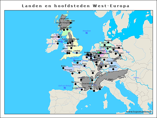 landen-en-hoofdsteden-west-europa