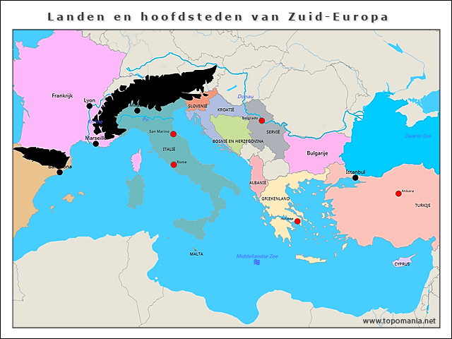 topo-zuid-europa-van-juf-veronique