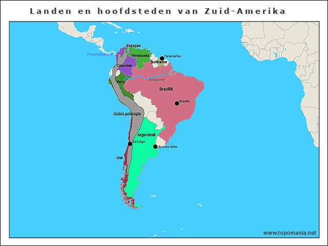 landen-en-hoofdsteden-van-zuid-amerika