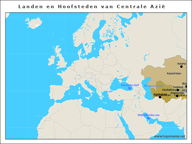 landen-en-hoofsteden-van-centrale-azie