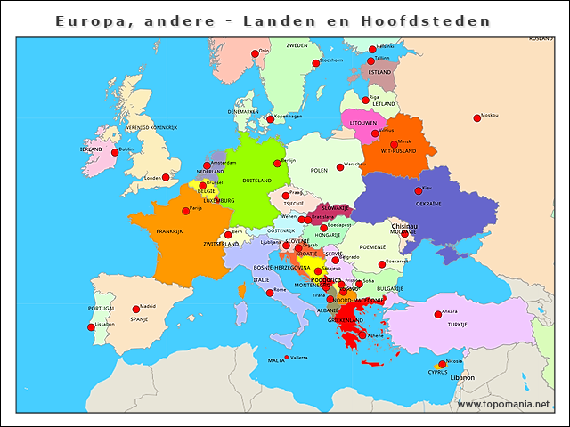 europa-andere-landen-en-hoofdsteden