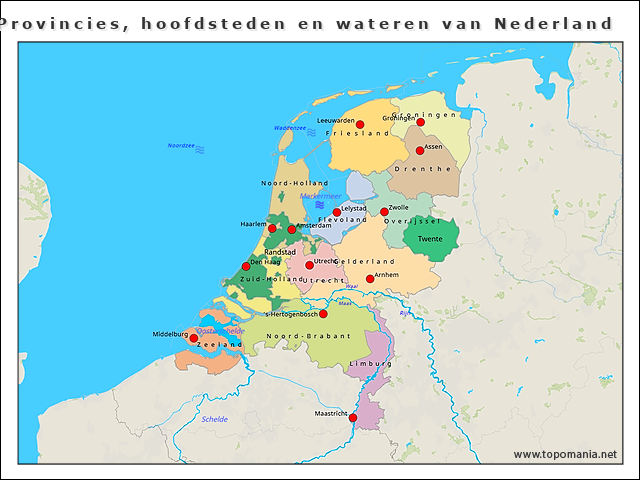 provincies-hoofdsteden-en-wateren-van-nederland