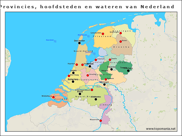 provincies-hoofdsteden-en-wateren-van-nederland