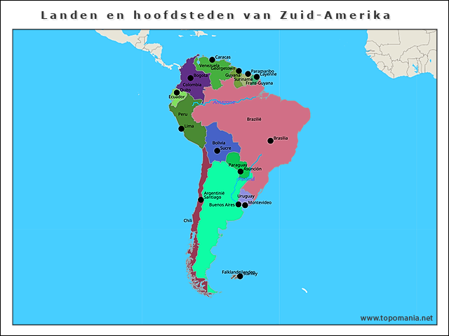 landen-en-hoofdsteden-van-zuid-amerika