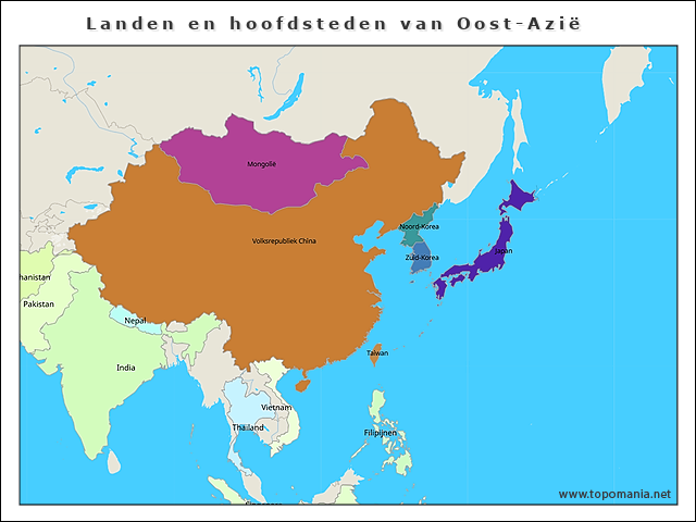 landen-en-hoofdsteden-van-oost-azie