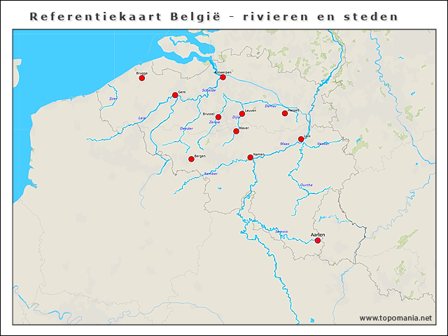 referentiekaart-belgie-rivieren-en-steden