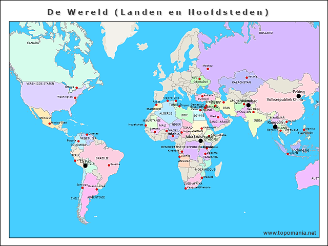 de-wereld-(landen-en-hoofdsteden)