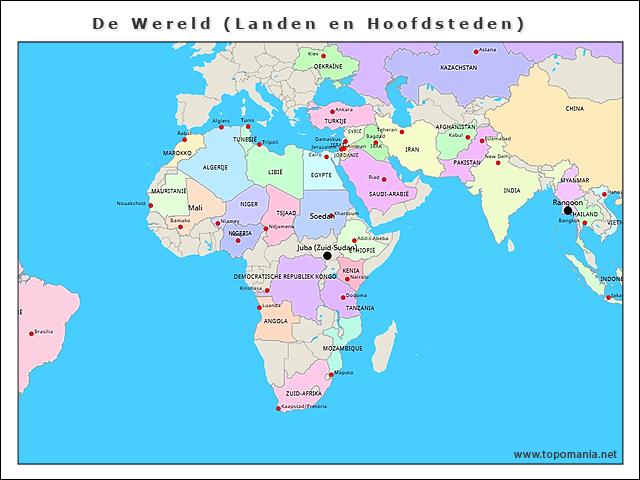 de-wereld-(landen-en-hoofdsteden)